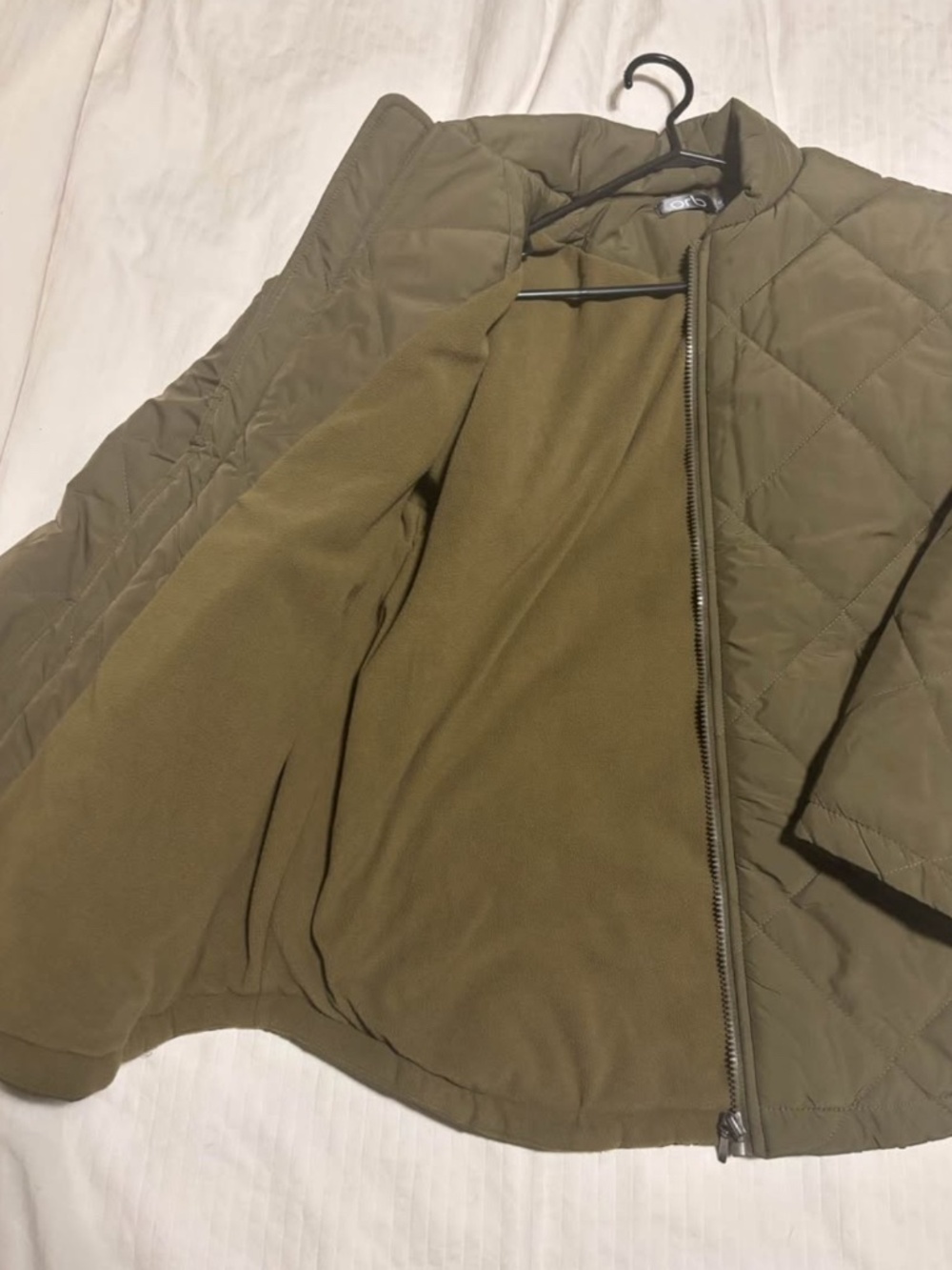 Quilted olive green women’s jacket - Picture 3 of 5